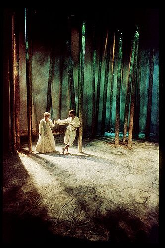 As You Like It - William Shakespeare Photo: Chris Harris Willamette University Theatre - October 1987 Director: Nick Leland Scene Designer: Chris Harris Costume Designer: Nikki Merrill Actors: Nicole Dell, Jerry .... Christopher Harris, Lighting Design Theatre, Stage Lighting Design, Lighting Design Inspiration, Theatre Inspiration, Trendy Lighting, Theatre Lighting, As You Like It, Set Design Theatre