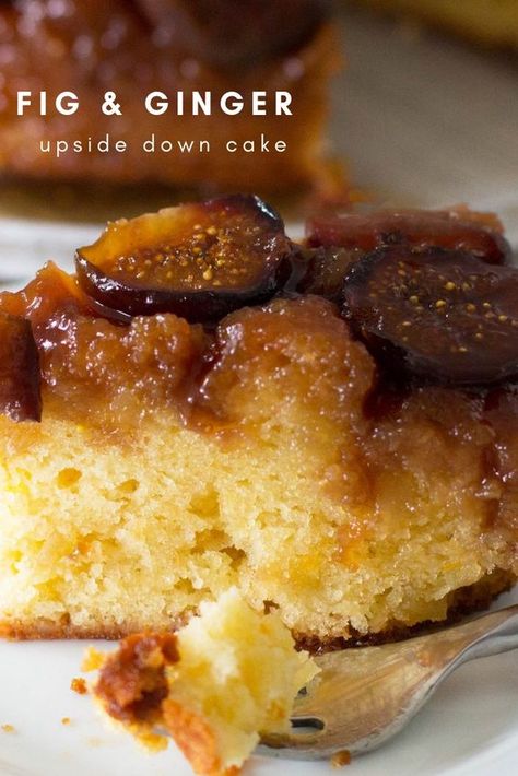 Fig Recipes Dessert, Fig Recipes Fresh, Fig Dessert, Fig Bread, Upside Down Cake Recipe, Fig Cake, Fig Recipes, Fresh Figs, Upside Down Cake