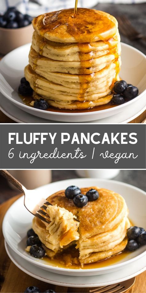 Easy Vegan Recipes Breakfast, Breakfast For Vegans, Yummy Vegan Breakfast, Easy Breakfast Pancakes, Vegan Cooked Breakfast, Easy Breakfast Ideas With Flour, Easy Breakfast Ideas Vegan, Good Vegan Food, Healthy Breakfast Recipes Vegan