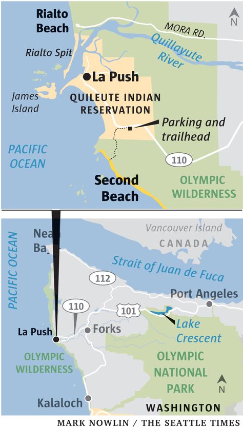 At La Push, walk wild Washington beaches and commune with native culture | The Seattle Times Rialto Beach Washington, Alki Beach Seattle, La Push Washington, La Push Beach, Washington Road Trip, Washington Beaches, Rialto Beach, Native Culture, 2023 Travel