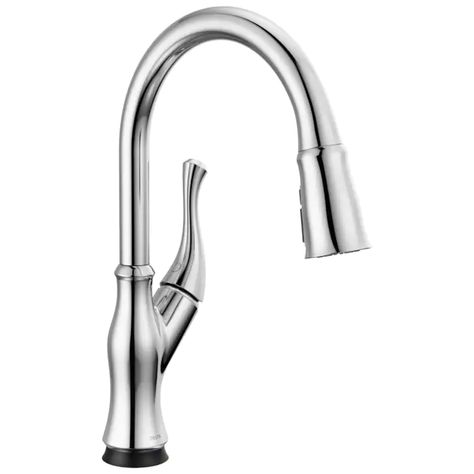 Delta Ophelia Chrome 1-handle Deck-mount Pull-down Touch Kitchen Faucet (Deck Plate Included) in the Kitchen Faucets department at Lowes.com Touch Kitchen Faucet, Delta Kitchen Faucet, Chrome Kitchen Faucet, Cleaning Faucets, Kitchen Faucet With Sprayer, Retractable Hose, Chrome Kitchen, Chrome Fixtures, Chrome Faucet