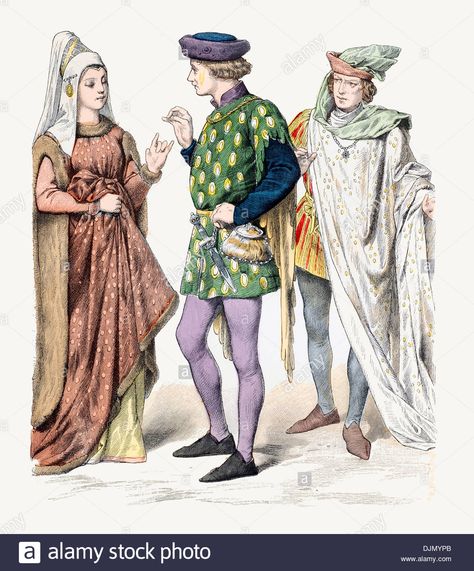 15th Century XV English costume of the Nobility Stock Photo 14th Century Fashion, 1400s Fashion, Wind Pictures, Canada Images, Century Clothing, Medieval Clothing, Medieval Knight, Photo Images, 15th Century