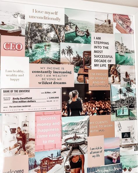 Goal Setting Vision Board, Create A Vision Board, Vision Board Ideas, One Million Dollars, I Am Rich, A Vision Board, Creating A Vision Board, Set Your Goals, Reaching Goals