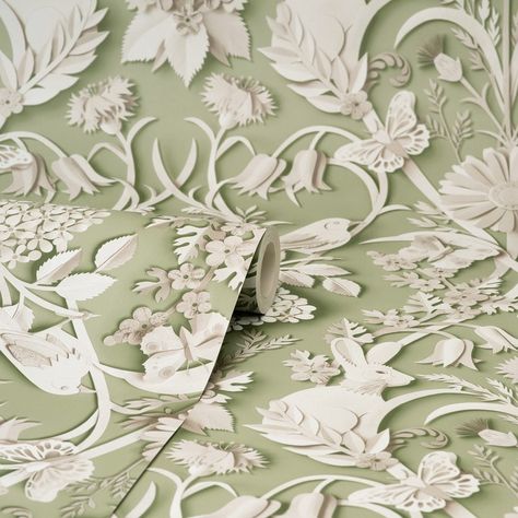 Fine Decor Fae Sage Woodland Wallpaper - 20.5 x 396 x 0.025 - On Sale - Bed Bath & Beyond - 35527702 Wallpaper Birds, Among The Wildflowers, Woodland Wallpaper, Light Green Background, Woodland Wall, Whimsical Woodland, Normal Wallpaper, Animal Print Wallpaper, Paper Animals