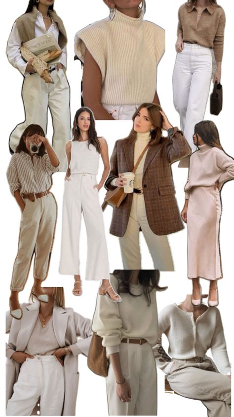 Mixing Neutrals Outfit, Nuetral Pallete Outfits, Nuetral Pallete, Palette Colour Schemes, Neutrals Outfit, Fall Palette, Neutral Outfit, Colour Schemes, Business Casual