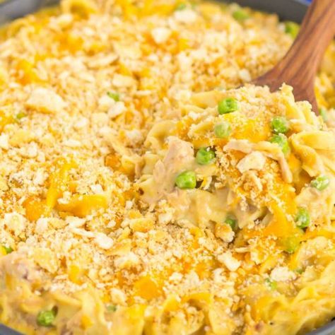 Stovetop Tuna Noodle Casserole - Pumpkin 'N Spice Tuna And Noodles, Butter Crackers, Tuna Noodle Casserole, Tuna Noodle, Tuna Casserole, Noodle Casserole, Tuna Recipes, Noodles Recipe, Low Sodium Chicken Broth