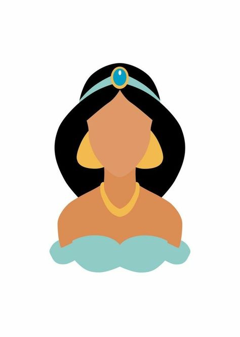 Minimalista Disney, Jasmine Drawing, Disney Minimalist, Aladdin Princess, Princess Illustration, Disney Canvas Art, Disney Illustration, Disney Silhouettes, Disney Canvas