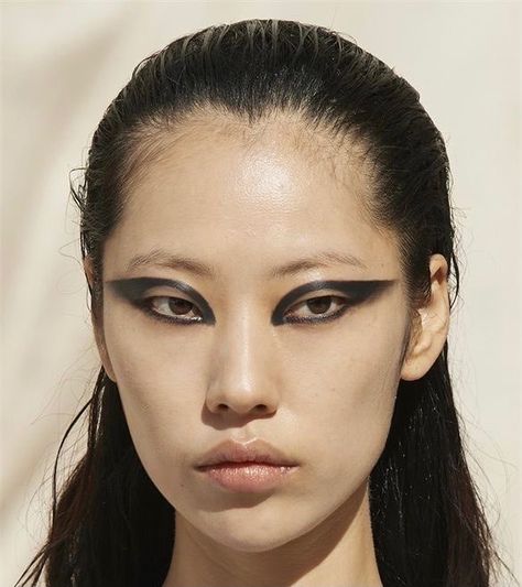 farah on Twitter: "makeup @ rick owens fw22… " Eyeliner Editorial, Editorial Eyeliner, Editorial Makeup Creative, Modern Vampire, Runway Makeup, Cool Makeup Looks, Ethereal Makeup, Edgy Makeup, Model Face