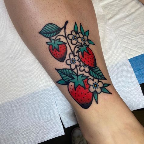 Jelena (Ye-lena). Tattoos. on Instagram: “The earth gives us everything we need-like these strawberries and bees-swipe for a surprise 🍓” Strawberry Tattoo, Hand And Finger Tattoos, Flash Sheet, Tattoo Collection, Cute Little Tattoos, Little Tattoos, Mini Tattoos, Finger Tattoos, Beautiful Tattoos