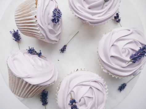 Lavender Cakes, Edible Lavender, Chocolate Orange Cupcakes, Lavender Cupcakes, White Chocolate Cupcakes, Lavender Cookies, Lavender Cake, White Chocolate Recipes, Orange Cupcakes