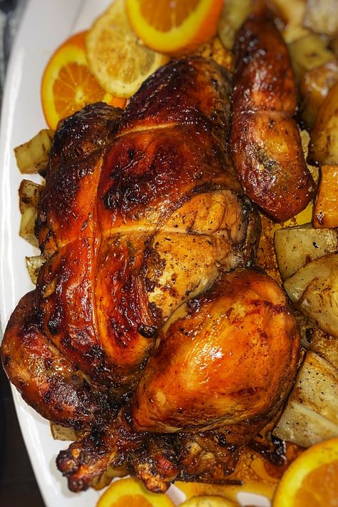 ONLY THE BEST ROTISSERIE CHICKEN RECIPE Rotisserie Style Chicken In Oven, Grilled Rotisserie Chicken Recipes, Rotisery Chicken Dishes, Roterisserie Chicken Recipes, Best Rotisserie Chicken Recipe, Rotisserie Chicken At Home, Rotisserie Recipes, Roasted Garlic Butter, Rotisserie Chicken Recipe