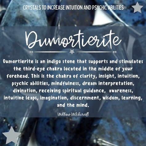 Dumortierite Crystal Meaning, Witchy Crystals, Stone Meanings, Crystal Magick, Crystal Witch, Chakra Health, Increase Intuition, Witch Spirituality, Group 4