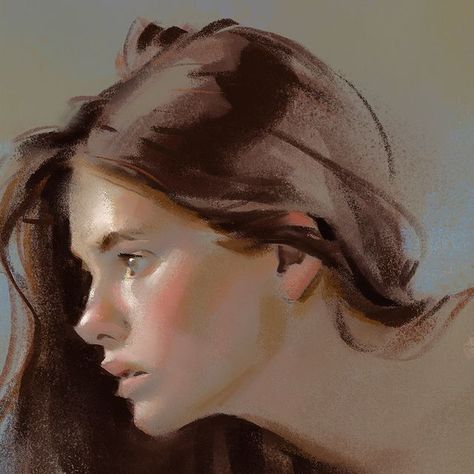 Lane Brown on Instagram: "Pastel portrait study Brushes in bio" Side Profile Oil Pastel, World Design Art, Portrait Painting Reference, Brown Hair Painting, Soft Pastel Art Portraits, Brown Art Aesthetic, Chalk Pastel Portrait, Soft Pastel Portrait, Coloured Pencil Portrait