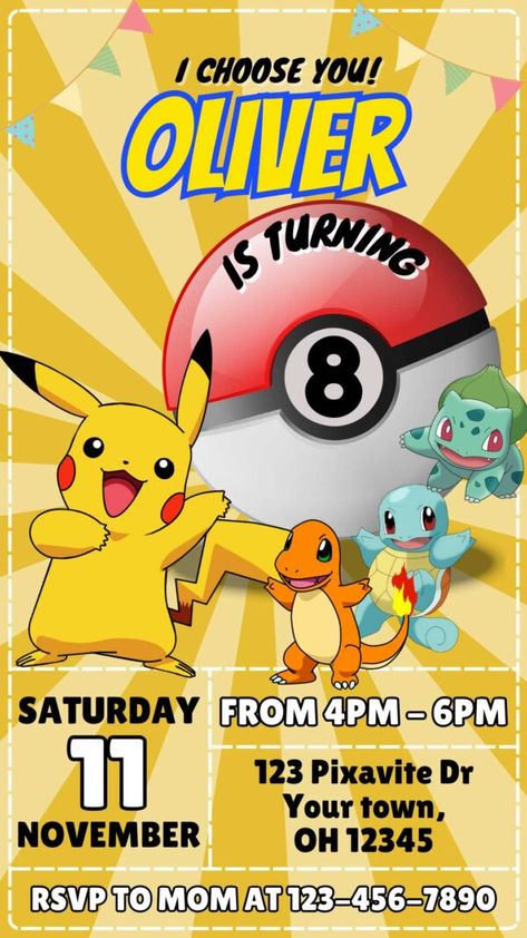 (free Editable Pdf) Get Ready To Evolve Pokemon Birthday Invitation D53 Pokemon Party Ideas, Pokemon Birthday Invites, Pokemon Party Supplies, Pokemon Printables, Rescue Bots Birthday, Pikachu Birthday, Pokemon Invitations, Birthday Party Invitation Wording, Pokemon Birthday Party