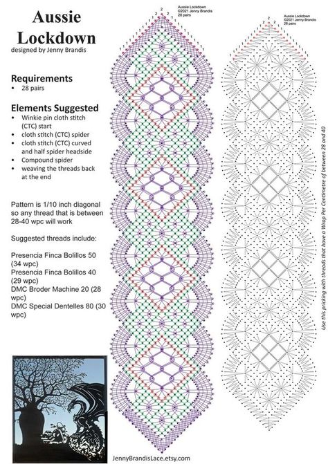 Jenny Brandis Lace Group | Pattern available in the Files tab of Jenny Brandis Lace Group | Facebook Bobbin Lacemaking, Bobbin Lace Christmas, Lace Trees, Battenburg Lace, Bobbin Lace Patterns, Diy Weaving, Diy Bracelets Patterns, Lace Heart, Lace Jewelry