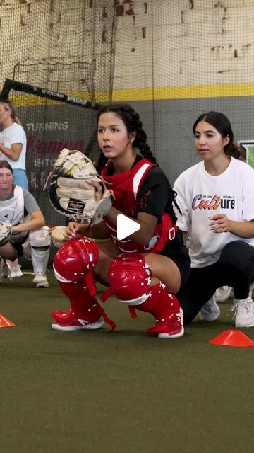 Jen Schro Catching on Instagram: "Yesterday, Coach Alexia López taught us how to be strong on our back side to create a more powerful throw in the Push Drill. Today, we get to enjoy the results😎⁠ ⁠ #Jenschrocatching #Jenschrohighlights #Jenschrocatchinggear #Jenschro #Catchers #softball #compete #Jenschrocatchingcult #elitetraining" Catcher Softball Drills, Softball Aesthetic Catcher, Catching Softball, Catcher Softball, Slowpitch Softball, Softball Catcher, Softball, Train, Sports