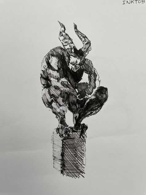 Ink drawing of a gargoyle for day one of Inktober 2022 Inktober Gargoyle, Gargoyle Drawing Sketch, Gargoyle Drawing, Drawing Sketch, Ink Drawing, Drawing Sketches, Art Inspo, Sketch Book, Sketch