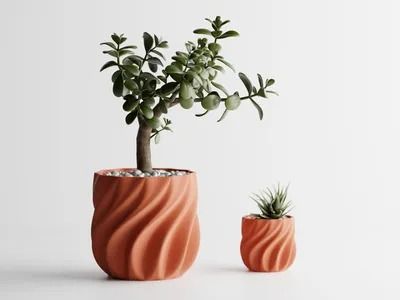 Planters for 3D Printers | Collection - MakerWorld Designer Homes, Indoor Planter, Decorative Planters, Air B And B, Indoor Plant Pots, Organic Plants, Planter Pots Indoor, Modern Round, Succulent Pots