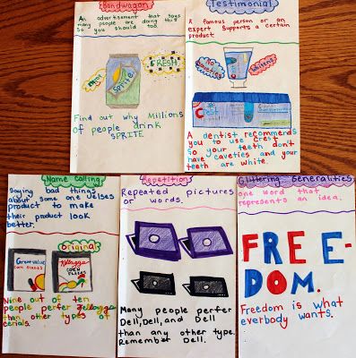 Advertising Techniques: A project idea for upper elementary and middle school students. Students define each advertising technique and then make their own sample advertisement to demonstrate their understanding of the concept! Blog post includes a free rubric. Advertisement Poster For School Project, Advertisement Project Student, Advertisement Ideas For School Project, Teaching Advertising, Propaganda Techniques, Gray Stuff, Writing Rubrics, Speech Lessons, Marketing Project