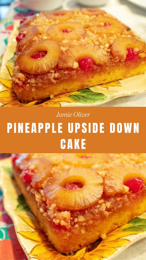 Jamie Oliver Pineapple Upside Down Cake Coconut Pineapple Upside Down Cake, Healthy Pineapple Upside Down Cake, Jamie Oliver Black Forest Trifle, Coconut Eggs, Pineapple Upside Down Cake Cast Iron, Single Serving Pineapple Upside Down Cake, Pineallpe Upside Down Cake, Pineapple Rings, Honey Yogurt