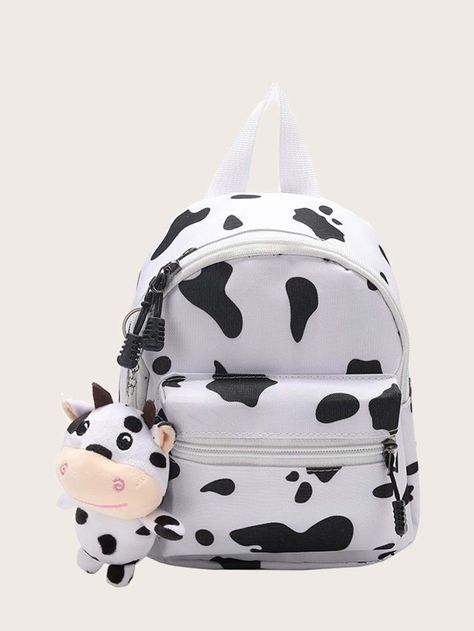 Cartoon Backpack, Pattern Backpack, Hot Gifts, Adjustable Bag, Patterned Backpack, Cute Backpacks, Cow Pattern, Classic Backpack, Small Backpack