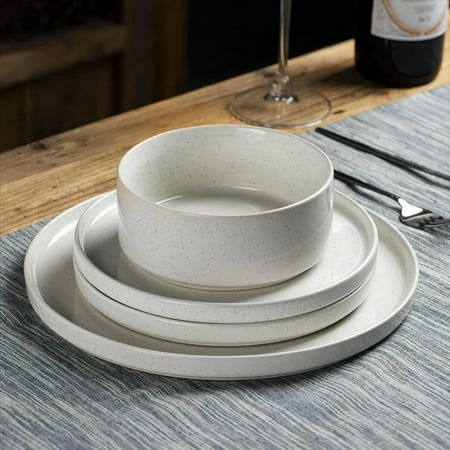 Walmart Dish Sets, Dish Sets Dinnerware, Dishware Sets, White Dinnerware Set, Melamine Dinnerware Sets, Plates And Bowls Set, Kitchen Plate, Ceramic Dinnerware Set, Stoneware Dinnerware Sets