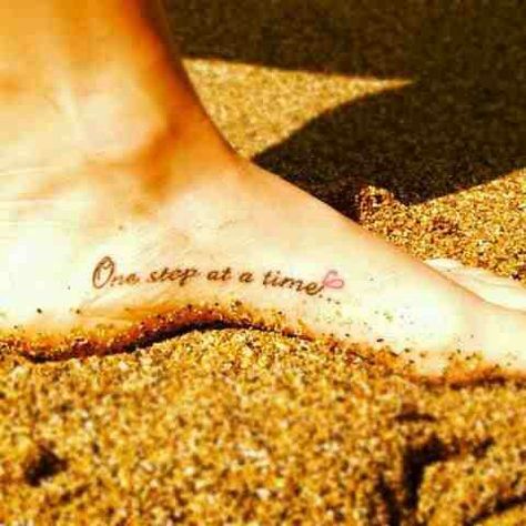 One step at a time... Ankle Tats, Cute Foot Tattoos, Small Foot Tattoos, Tattoo Foot, Backyard Ponds, Pisces Tattoos, Foot Tattoos For Women, Awesome Tattoo, Awesome Tattoos