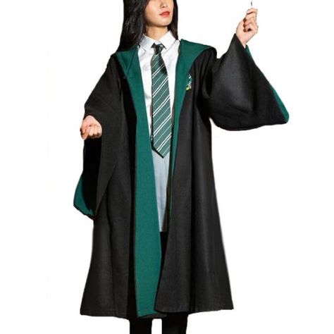 Slytherin Robes Girl, Slytherin Robes, Slytherin Cosplay, Harry Potter Musical, Slytherin Costume, Ravenclaw Gryffindor, Slytherin Clothes, Slytherin Outfit, Hufflepuff Slytherin