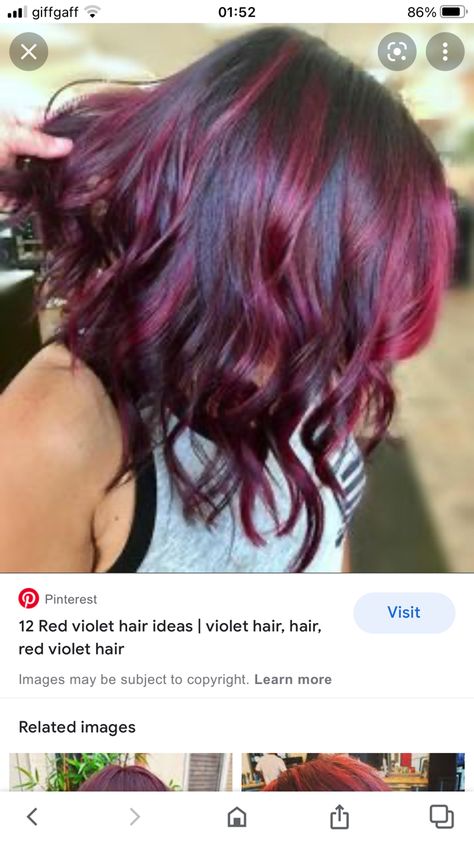 Mid Length Dark Hair, Red Hair With Purple, Best Burgundy Hair Dye, 2022 Haircut, Hair With Purple, Burgundy Hair Dye, Red Violet Hair, Violet Hair, Hair Color Burgundy