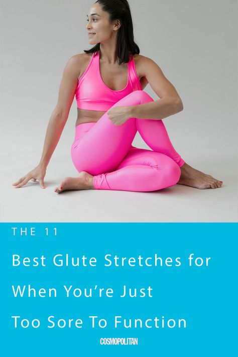 Sore Glutes Relief, Glute Stretches, Static Stretches, Running Stretches, Cow Face Pose, Therapy Exercises, Gluteal Muscles, Squats And Lunges, Physical Therapy Exercises