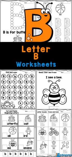 Letter B Kindergarten Activities, Letter B For Kindergarten, Letter B Worksheets For Kindergarten, Letter B Journal Preschool, Letter B Printable Free, Worksheet Letter B For Preschool, Letter B Tracing Printables Free, Letter B Activities For Preschool, Letter B Practice Sheets