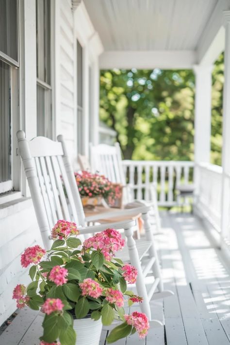 Explore inviting Cape Cod front porch ideas with charm and warmth. This pin highlights design tips for outdoor spaces using seaside colors and cozy decor nestled among cheerful flowers. Cape Cod Front Porch Ideas, Cape Cod Front Porch, Cape Cod Porch, Cottage Front Porch, Summer Front Porch Decor, Welcoming Entryway, Front Porch Decor Ideas, Porch Life, Cottage Porch