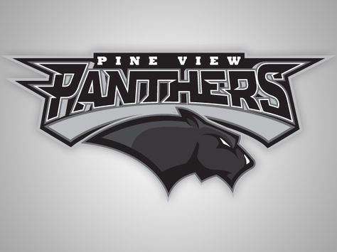 Pine View Panthers by Travis Topham, via Behance Panthers Logo Design, Logo For School, Old High School, Sports Illustration, Car Stripes, Panthers Logo, Logo Gaming, Eagles Logo, Military Logo