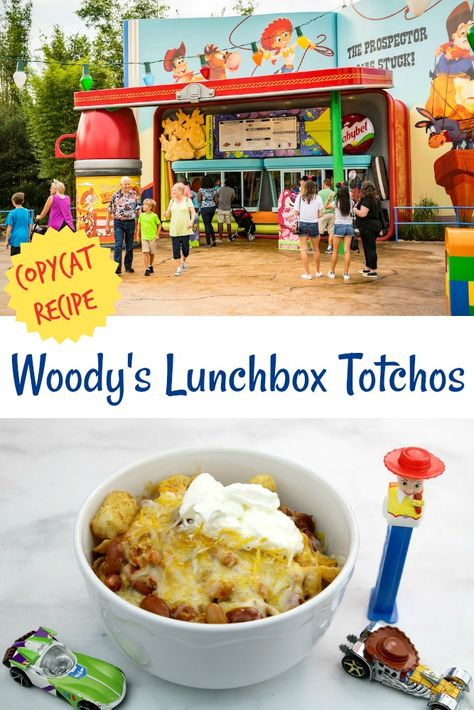 Disney Food Copycat Recipes, Totchos Disney, Totchos Recipe Disney, Disneyland Food Recipes Copycat, Disneyland Recipes Copycat, Disney Copycat Recipes, Woodys Lunchbox Totchos, Best Food At Hollywood Studios, Totchos Recipe