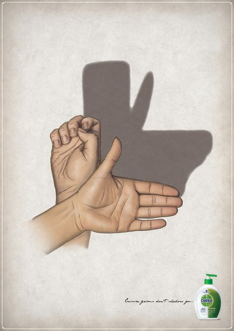 Handwash Dettol Handwash, World Toilet Day, Hand Shadows, Advertising Ideas, Creative Advertising Campaign, Health Blogger, Publicidad Creativa, Hand Hygiene, Best Ads