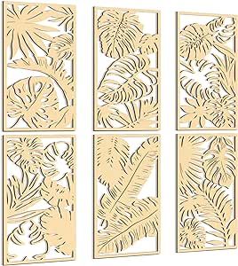 Menkxi 6 Pcs Boho Tropical Palm Leaves Wall Art Decoration Abstract Leaves Wall Art Bedroom Decor Leaf Sign Wall Rustic Palm Leaf Wood Art Wall Hanging for Living Room Home Decor 15.75 x 7.87 Inch Palm Leaf Wall Art, Room Redecorating, Wood Art Wall, Wooden Leaf, Tropical Wall Decor, Boho Tropical, Plant Wall Decor, Abstract Leaves, Tropical Wall Art