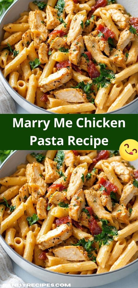 Need a family-friendly dinner option? Discover this Marry Me Chicken Pasta Recipe, designed for all ages. Its rich flavors and easy preparation make it a go-to choice for satisfying even the pickiest eaters. Marry Me Chicken Pasta, Marry Me Chicken Recipe, Marry Me Chicken, Chicken Pasta Recipes, Best Chicken Recipes, Easy Weeknight Dinners, Chicken Crockpot Recipes, Pasta Recipe, Chicken Pasta