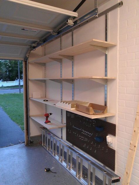 Shelves In Garage, Garage Wall Shelving, Garage Wall Organizer, Garage Wall Storage, Overhead Garage Storage, Garage Furniture, Garage Storage Racks, Garage Storage Shelves, Garage Storage Solutions