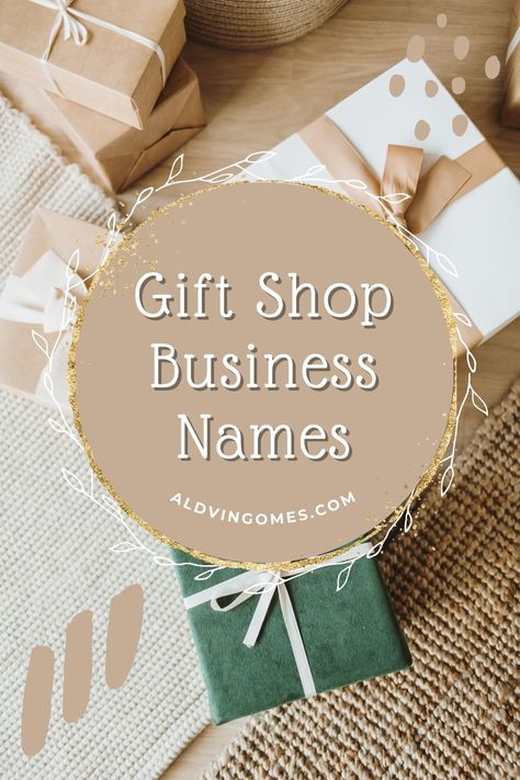 Dive into a world of joy and surprises! ✨ Explore our collection of enchanting Gift Shop Business Names that capture the spirit of giving and celebration. Elevate your brand with a name that resonates with positivity and warmth. #GiftShop #BusinessNames #JoyfulSurprises Gift Box Business Name Ideas, Gift Business Name Ideas, Craft Names For Business Ideas, Gift Shop Names Ideas, Gift Shop Business, Craft Business Names, Gift Shop Names, Store Names Ideas, Shop Name Ideas