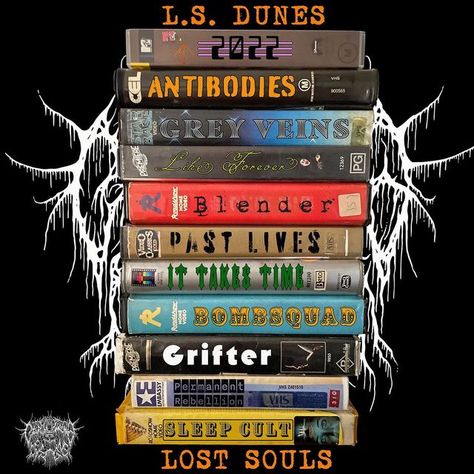 Cryptic Throne Designs on Instagram: "Cryptic Throne Designs VHS Stack Design presents L.S. Dunes As some of you may know I am a VHS tape collector and I haven’t created a VHS stack design for a while so it was the perfect time to create one for a band that has taken over the scene, a band I was so excited for and a band who has released quite possibly AOTY. The band is LS Dunes and I have called this design Lost Souls. The stack of tapes are titles from the debut album. I hope I haven’t ma Vhs Stack, Dune Art, Lost Souls, Vhs Tapes, Vhs Tape, Lost Soul, Past Life, Debut Album, Horror Art