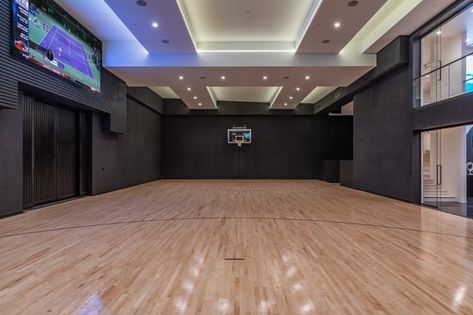 Modern Spanish Revival, Rich Vibes, Home Basketball Court, Home Music Rooms, Hotel Bel Air, Indoor Basketball Court, Indoor Basketball, Spanish House, Barn House Plans