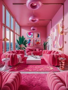 Barbiecore Room, Pink Living Room Ideas, Houses Inspiration, Maximalist Home, Pink Paradise, Candy House, 1st Apartment, Pink Living Room, Pink Home Decor