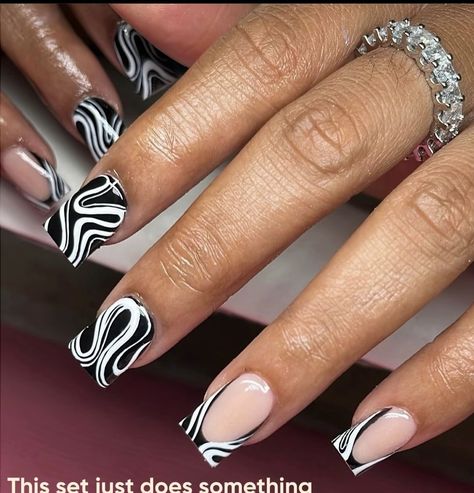 Duck Black And White, Poppin Nails, Mandarin Duck, Work Nails, Dope Nail Designs, Short Square Acrylic Nails, Gem Nails, Short Acrylic Nails Designs, Square Acrylic Nails