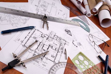 Engineer, architect or contractor plans and tools. Laid out on a wooden table , #Affiliate, #contractor, #plans, #Engineer, #architect, #wooden #ad Architect Tools, Architecture Tools, Architecture Career, Interior Design Tools, Architect Student, Interior Architecture Drawing, Online Interior Design Services, Architecture Design Drawing, Construction Drawings