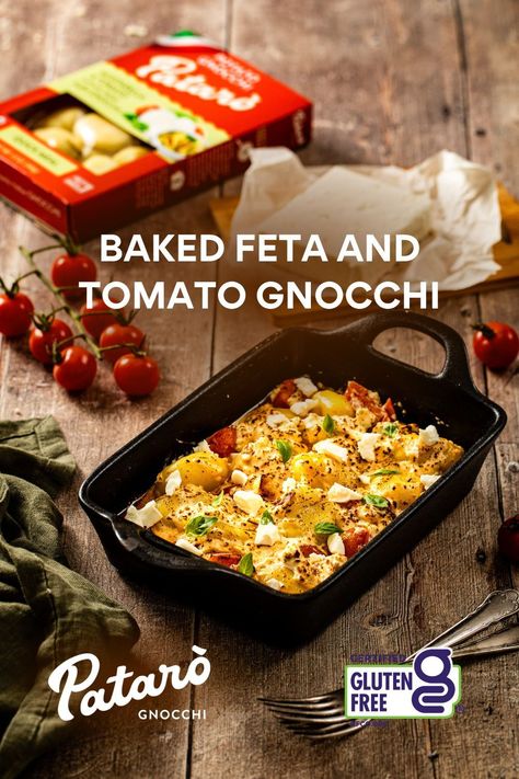 Gluten-Free | Serves 2 | Cheesy ☑️ Savory ☑️ Baked to perfection ☑️ You may have heard of baked feta pasta when it was going viral online, and this is our take on it 🍅 Baked Feta and Tomato Gnocchi combines fresh ingredients and our Mozzarella and Tomato Stuffed gnocchi to make a delicious meal the whole family will love. Stuffed Gnocchi, Tomato Gnocchi, Tomato Stuffed, Mozzarella And Tomato, Feta Tomato, Gluten Free Gnocchi, Baked Feta Pasta, Gnocchi Recipe, Baked Feta