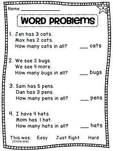 Addition word problems that are easy for little ones to read! Description from pinterest.com. I searched for this on bing.com/images Simple Word Problems, Math Story Problems, First Grade Words, Adding Numbers, Addition Words, First Grade Math Worksheets, Addition Word Problems, Learn Math, Subtraction Word Problems