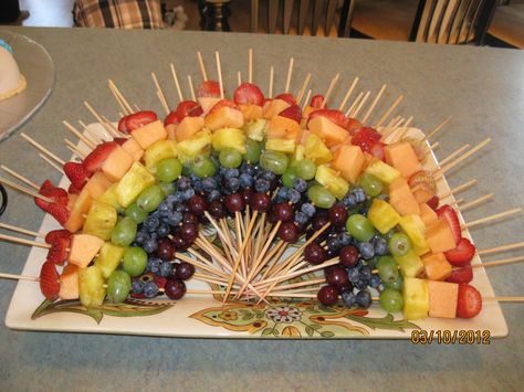 Rainbow Fruit Kabobs from Olivia's Baby Shower Rainbow Fruit Kabobs, Fruit Kebabs, Fruit Kabobs, Rainbow Fruit, Lgbt Wedding, Rainbow Wedding, Rainbow Baby Shower, Lgbtq Wedding, Lesbian Wedding