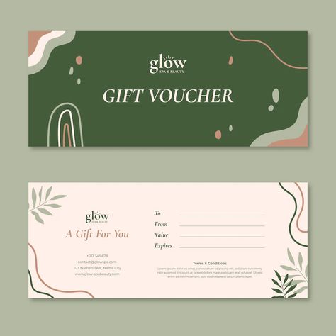 Spa Gift Voucher, Spa Vouchers, Gift Voucher Template, Gift Voucher Design, Voucher Template, Voucher Design, Coupon Template, Membership Card, Spa Gift