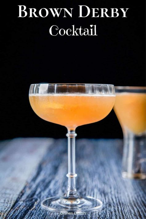 This brown derby cocktail is one of the best cocktails to make at home. All you need is bourbon, grapefruit juice, and honey syrup to bring this timeless classic to life. The brown derby cocktail is the ultimate easy and delicious cocktail recipe to try at home! Brown Derby Cocktail, Sweet Vermouth Cocktails, Best Gin Cocktails, Vermouth Cocktail, Boat Drinks, Classic Gin Cocktails, Sweet Vermouth, Summer Drinks Alcohol, Pretty Cocktails