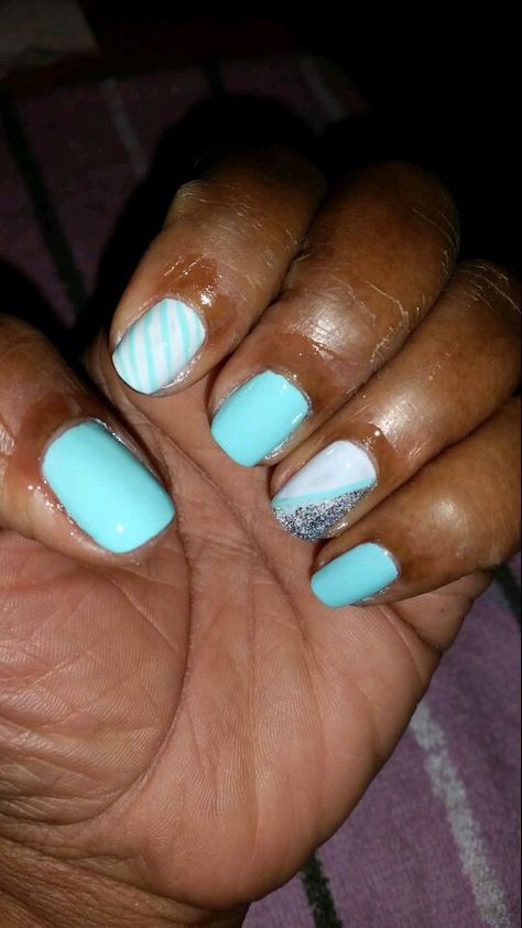 Aqua blue. Turquoise Nails, Diy Nail Designs, Cute Nail Designs, Diy Nails, Aqua Blue, Cute Nails, Nail Designs, Nails, Blue